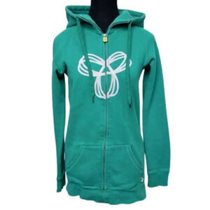 Artizia Womens  Tna Small Kelly Green Logo Full Zip Hoodie Jacket